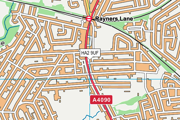 HA2 9UF map - OS VectorMap District (Ordnance Survey)