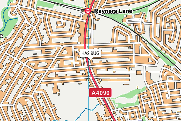 HA2 9UG map - OS VectorMap District (Ordnance Survey)