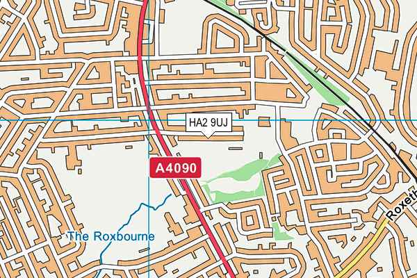 HA2 9UJ map - OS VectorMap District (Ordnance Survey)