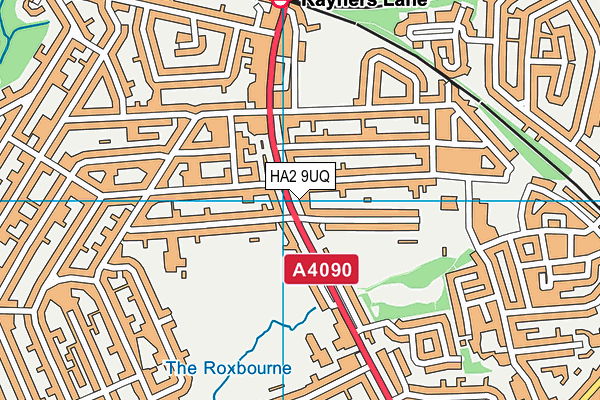 HA2 9UQ map - OS VectorMap District (Ordnance Survey)