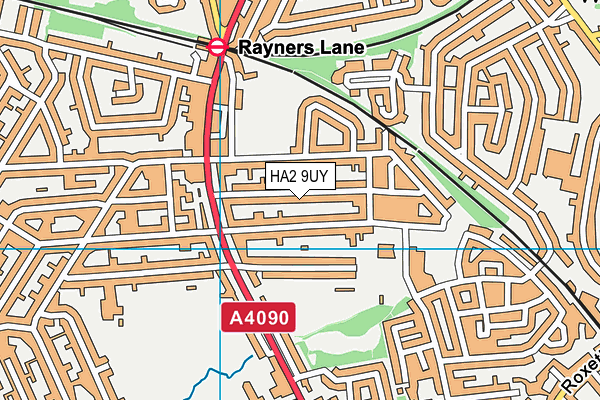 HA2 9UY map - OS VectorMap District (Ordnance Survey)