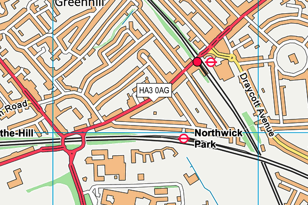 HA3 0AG map - OS VectorMap District (Ordnance Survey)