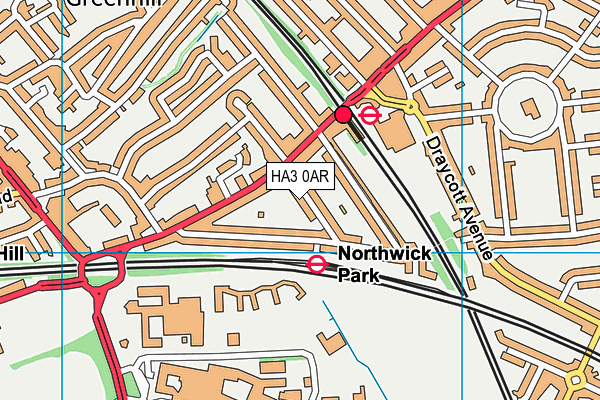 HA3 0AR map - OS VectorMap District (Ordnance Survey)