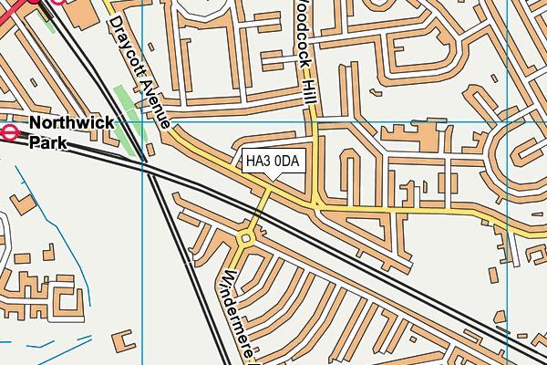 HA3 0DA map - OS VectorMap District (Ordnance Survey)