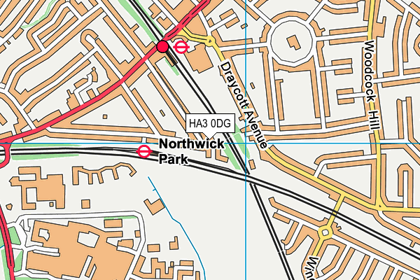 HA3 0DG map - OS VectorMap District (Ordnance Survey)