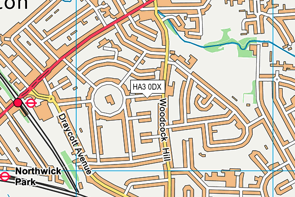 HA3 0DX map - OS VectorMap District (Ordnance Survey)