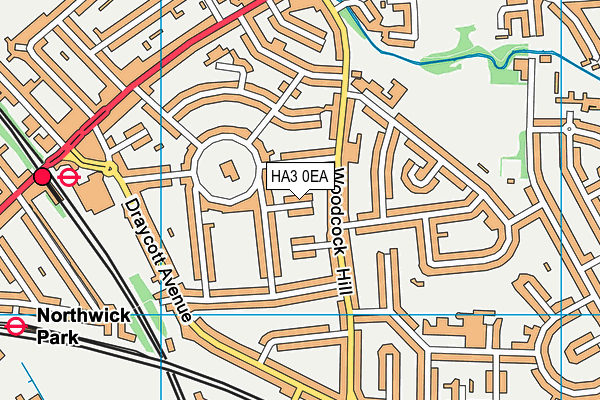 HA3 0EA map - OS VectorMap District (Ordnance Survey)