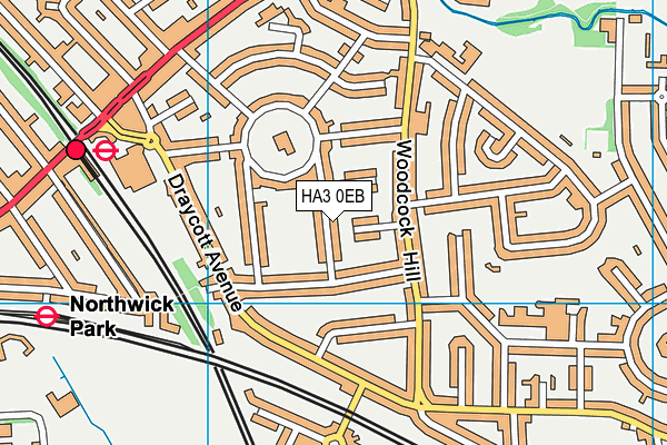 HA3 0EB map - OS VectorMap District (Ordnance Survey)