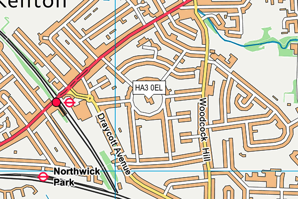 HA3 0EL map - OS VectorMap District (Ordnance Survey)