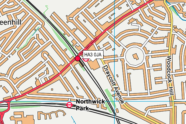 HA3 0JA map - OS VectorMap District (Ordnance Survey)