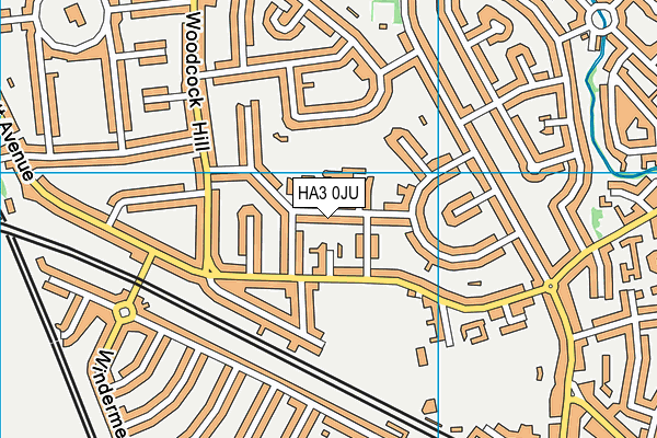 HA3 0JU map - OS VectorMap District (Ordnance Survey)