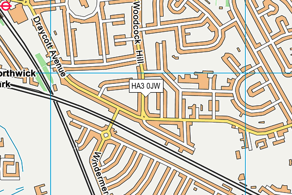 HA3 0JW map - OS VectorMap District (Ordnance Survey)
