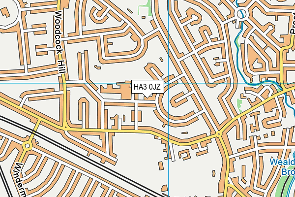 HA3 0JZ map - OS VectorMap District (Ordnance Survey)