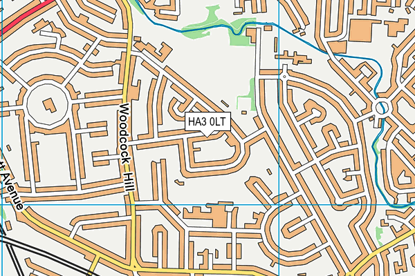 HA3 0LT map - OS VectorMap District (Ordnance Survey)