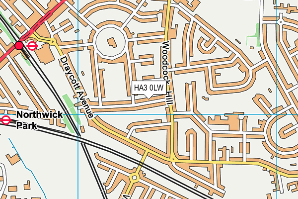HA3 0LW map - OS VectorMap District (Ordnance Survey)