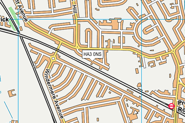 HA3 0NS map - OS VectorMap District (Ordnance Survey)