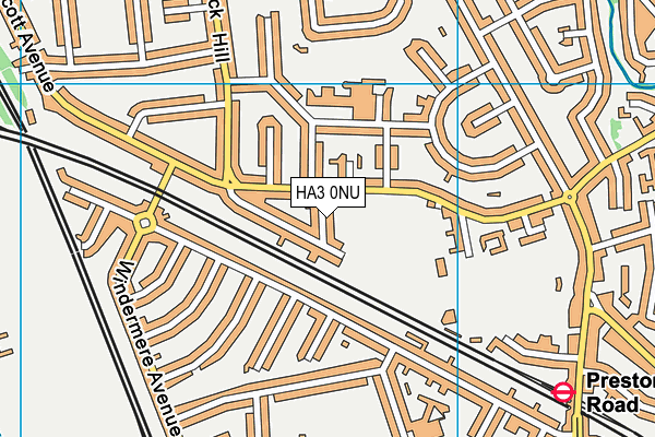 HA3 0NU map - OS VectorMap District (Ordnance Survey)