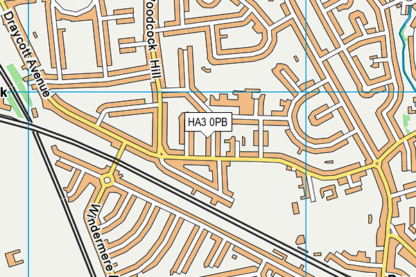 HA3 0PB map - OS VectorMap District (Ordnance Survey)