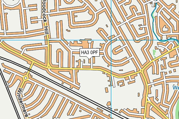 HA3 0PF map - OS VectorMap District (Ordnance Survey)