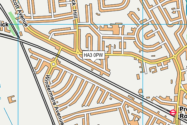 HA3 0PW map - OS VectorMap District (Ordnance Survey)