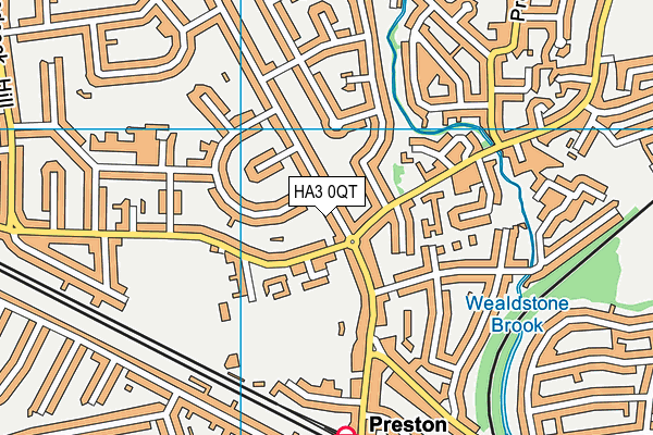HA3 0QT map - OS VectorMap District (Ordnance Survey)