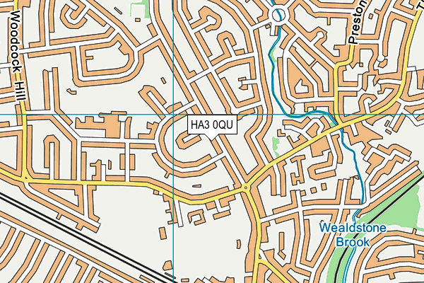 HA3 0QU map - OS VectorMap District (Ordnance Survey)
