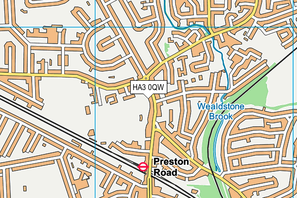 HA3 0QW map - OS VectorMap District (Ordnance Survey)