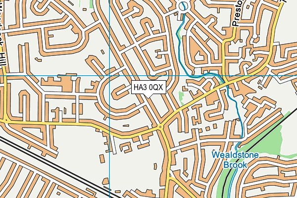 HA3 0QX map - OS VectorMap District (Ordnance Survey)