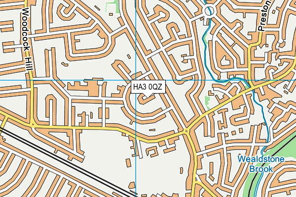 HA3 0QZ map - OS VectorMap District (Ordnance Survey)