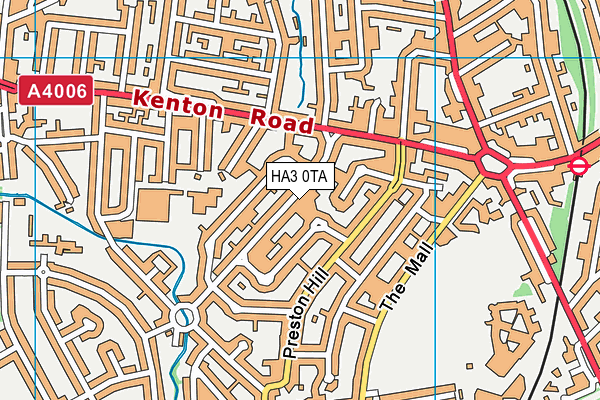 HA3 0TA map - OS VectorMap District (Ordnance Survey)