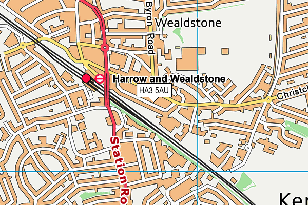 HA3 5AU map - OS VectorMap District (Ordnance Survey)