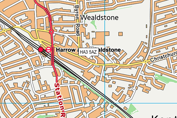 HA3 5AZ map - OS VectorMap District (Ordnance Survey)