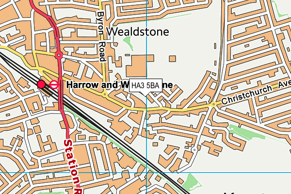 HA3 5BA map - OS VectorMap District (Ordnance Survey)