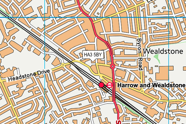 HA3 5BY map - OS VectorMap District (Ordnance Survey)