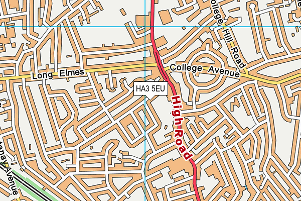 HA3 5EU map - OS VectorMap District (Ordnance Survey)