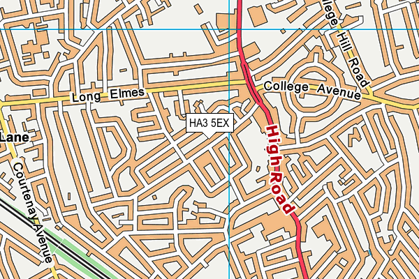 HA3 5EX map - OS VectorMap District (Ordnance Survey)