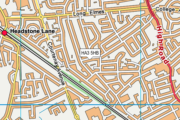 HA3 5HB map - OS VectorMap District (Ordnance Survey)