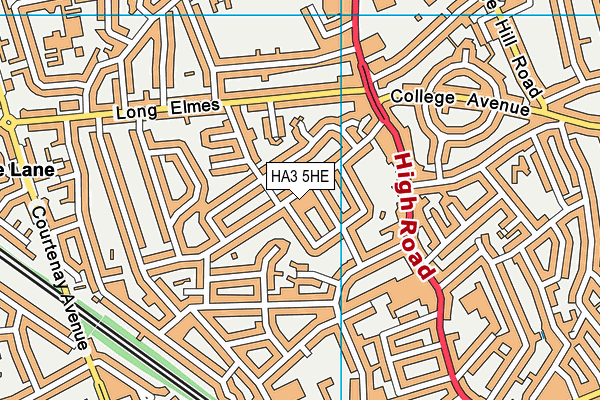 HA3 5HE map - OS VectorMap District (Ordnance Survey)