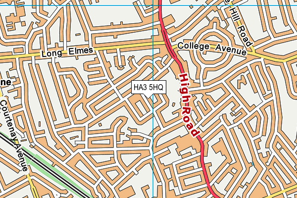 HA3 5HQ map - OS VectorMap District (Ordnance Survey)