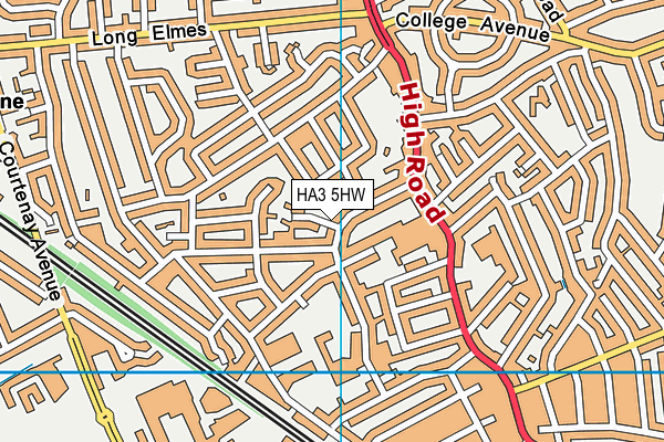 HA3 5HW map - OS VectorMap District (Ordnance Survey)