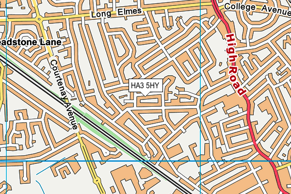HA3 5HY map - OS VectorMap District (Ordnance Survey)