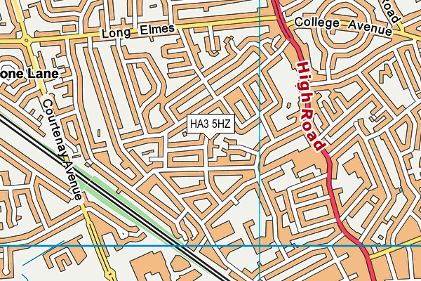 HA3 5HZ map - OS VectorMap District (Ordnance Survey)