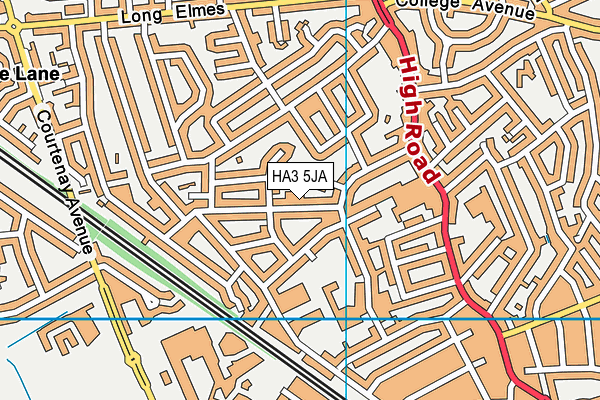HA3 5JA map - OS VectorMap District (Ordnance Survey)