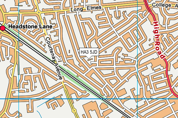 HA3 5JD map - OS VectorMap District (Ordnance Survey)