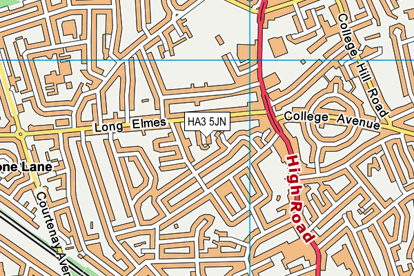 HA3 5JN map - OS VectorMap District (Ordnance Survey)