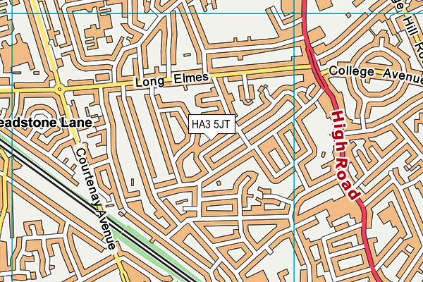 HA3 5JT map - OS VectorMap District (Ordnance Survey)