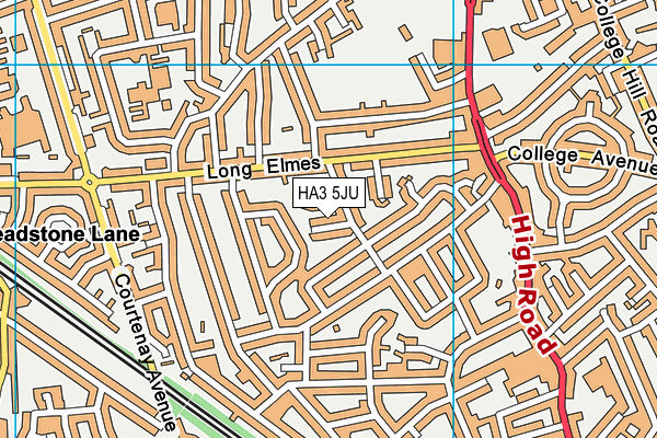 HA3 5JU map - OS VectorMap District (Ordnance Survey)