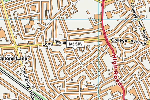 HA3 5JW map - OS VectorMap District (Ordnance Survey)