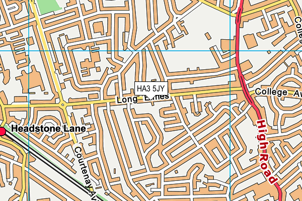 HA3 5JY map - OS VectorMap District (Ordnance Survey)