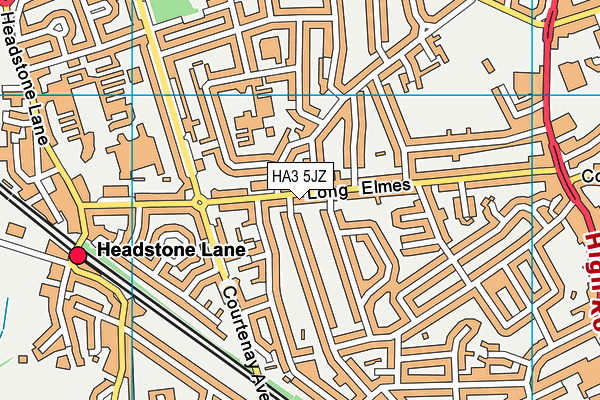 HA3 5JZ map - OS VectorMap District (Ordnance Survey)